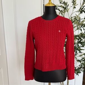 Ralph Lauren Vibrant Red Cable Knit Sweater